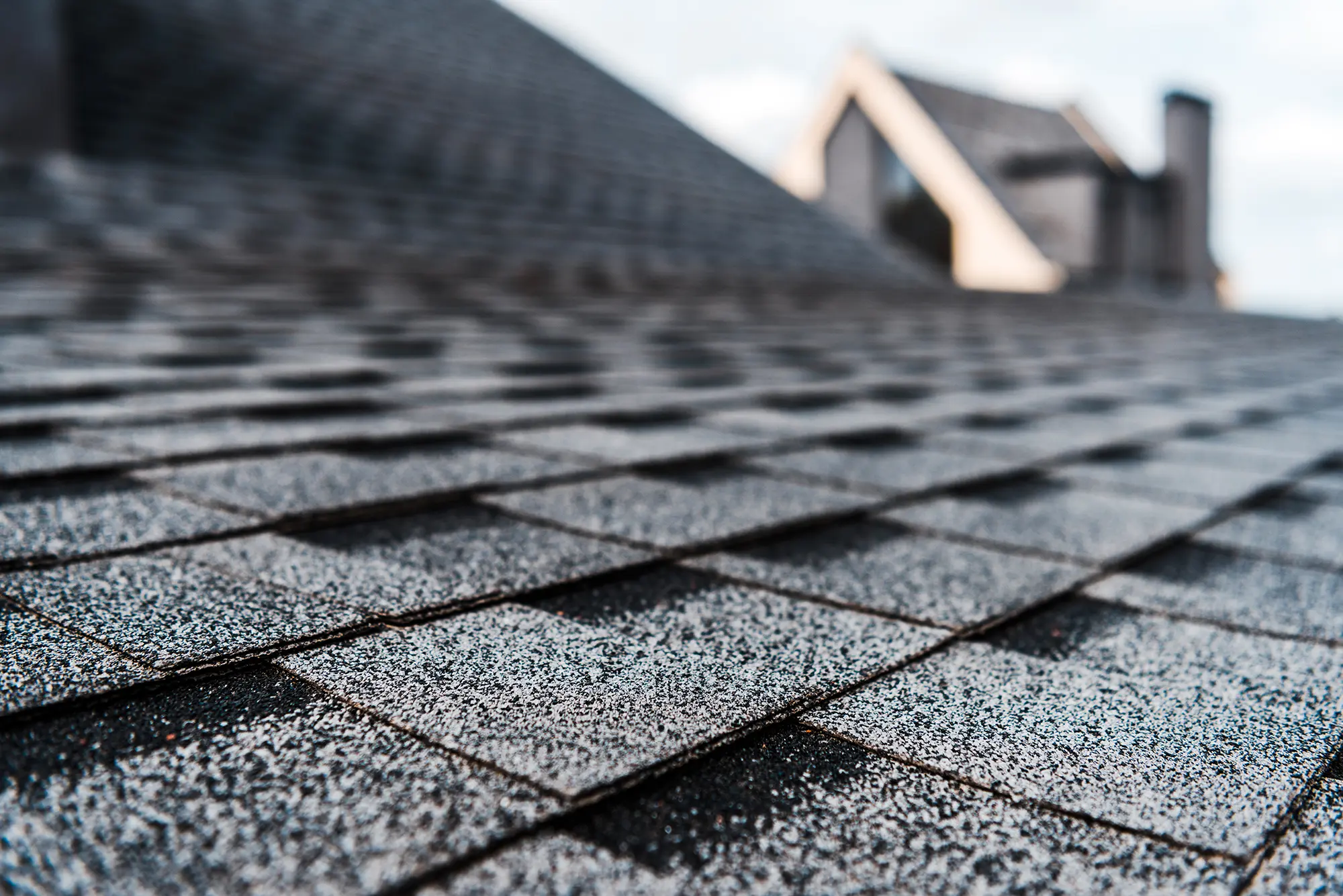 Architectural asphalt shingles installed on a Houston rooftop